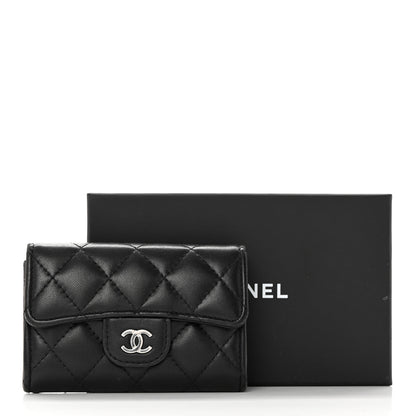 Chanel Lambskin Quilted Flap Card Holder Wallet Black 11 of 11