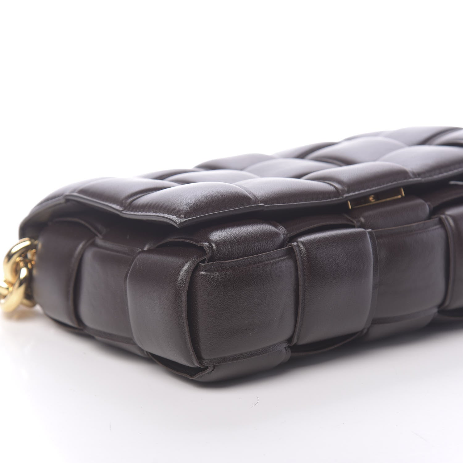 Bottega Veneta Lambskin Maxi Intreccio Padded Chain Cassette Crossbody Bag Black 7 of 9