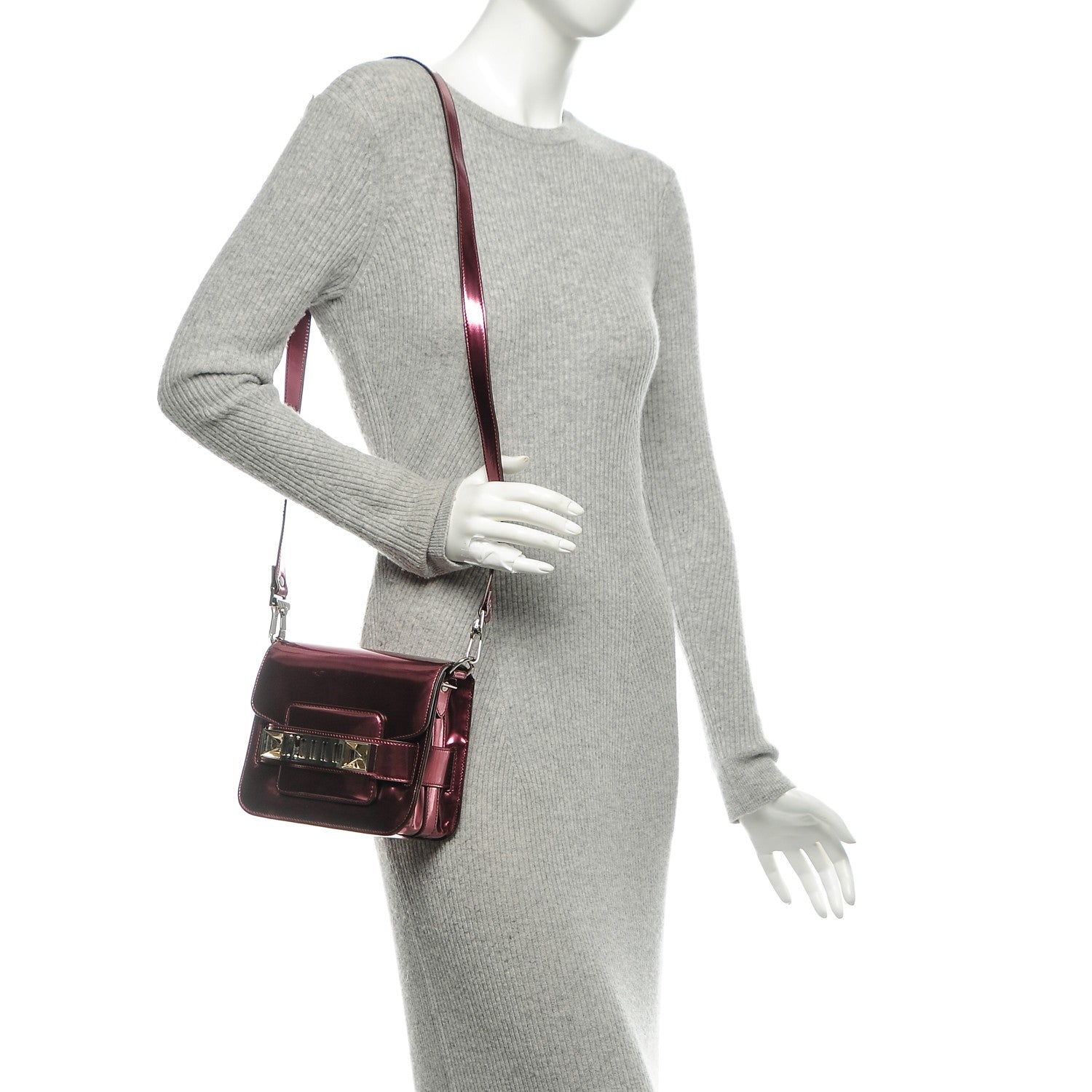 Proenza Schouler Metallic Patent Tiny PS11 Shoulder Bag Bordeaux Pink 2 of 6