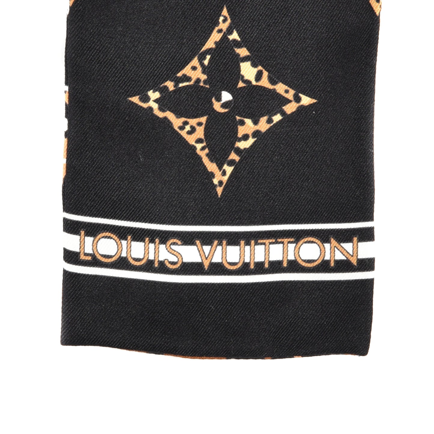Silk Monogram Giant Jungle Bandeau Black