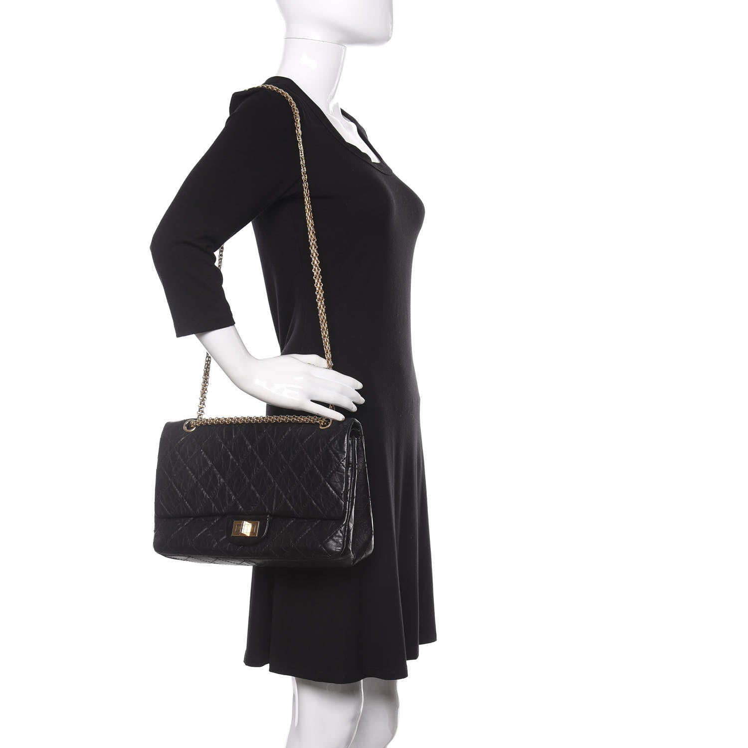 Chanel Aged Calfskin Quilted 2.55 Reissue 227 Flap Black 2 of 15