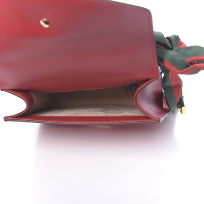 Gucci Calfskin Mini Sylvie Chain Shoulder Bag Hibiscus Red 5 of 10