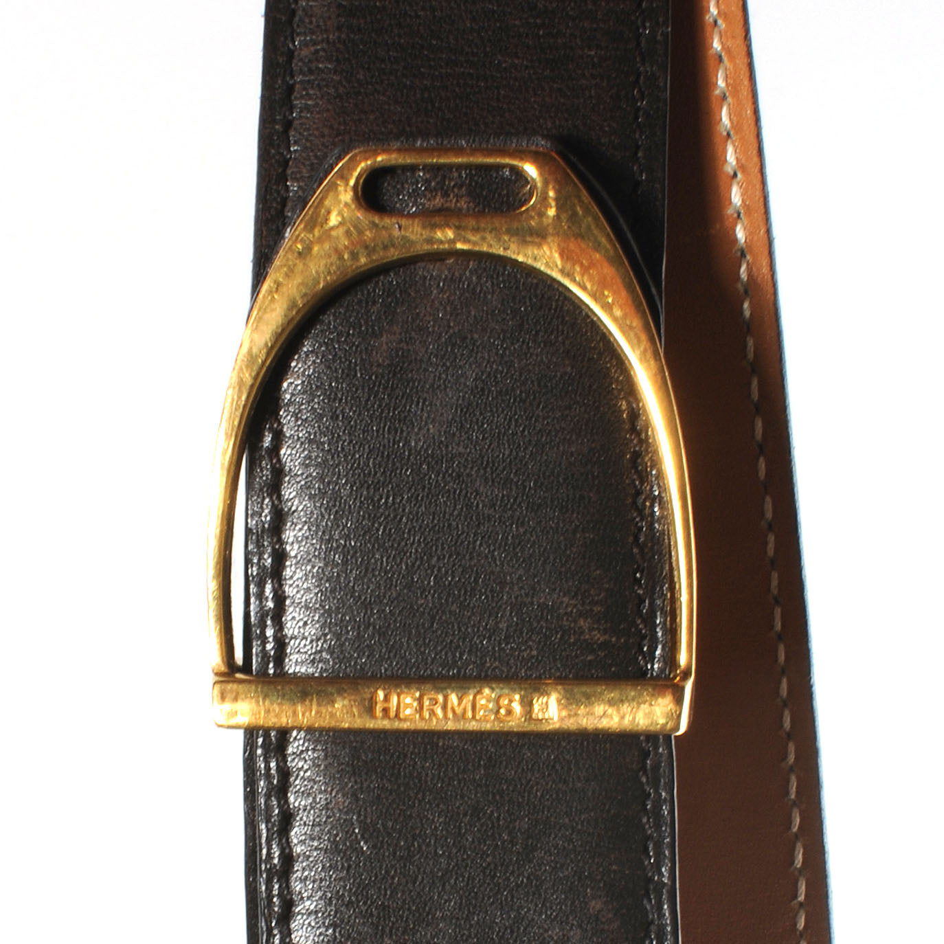 Hermes Box and Chamonix Reversible 32mm Stirrup Belt Noir Natural 80 9 of 10
