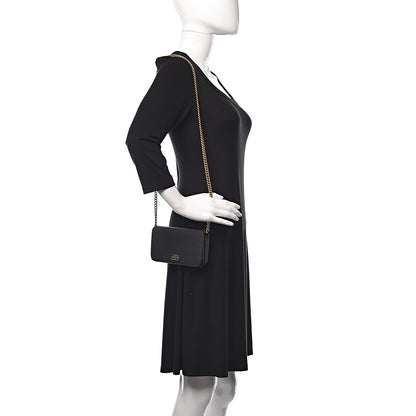 Balenciaga Grained Calfskin BB Phone Holder Wallet On Chain Black 2 of 10