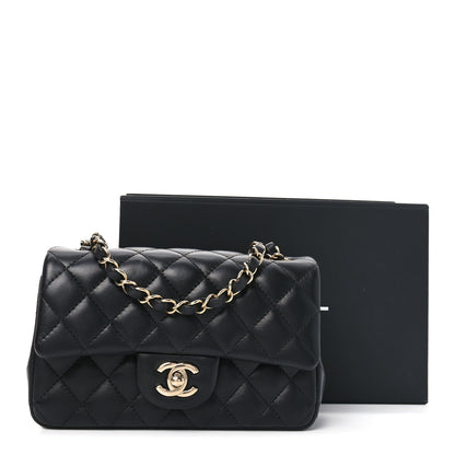 Chanel Lambskin Quilted Mini Rectangular Flap Black 11 of 11