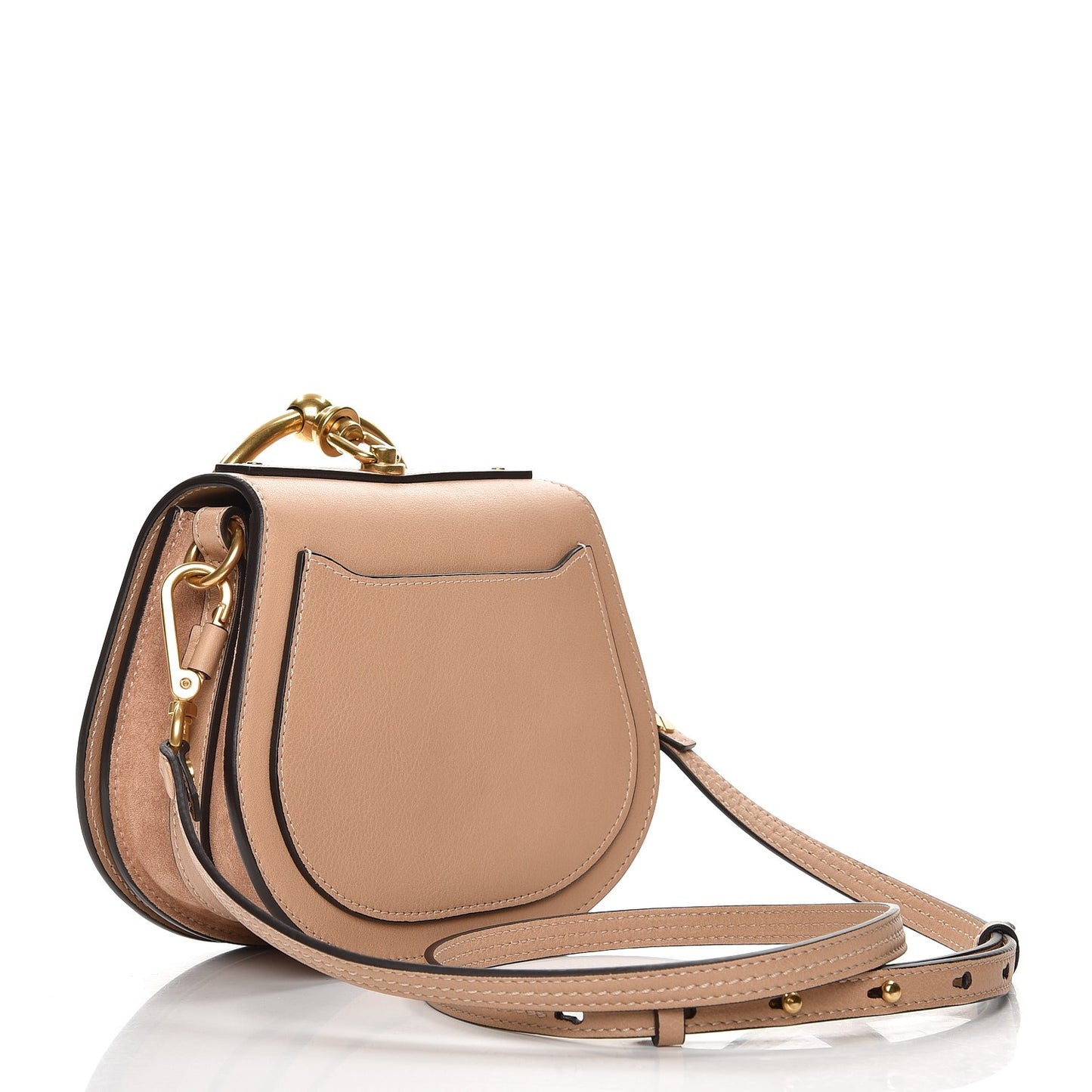 Calfskin Suede Small Nile Bracelet Bag Biscotti Beige