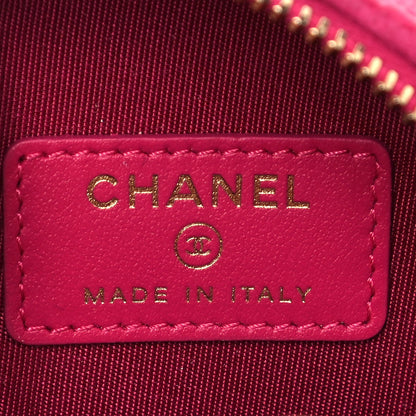 Chanel Velvet Round Quilted Pearl Crush Clutch With Chain Pink 6 of 13