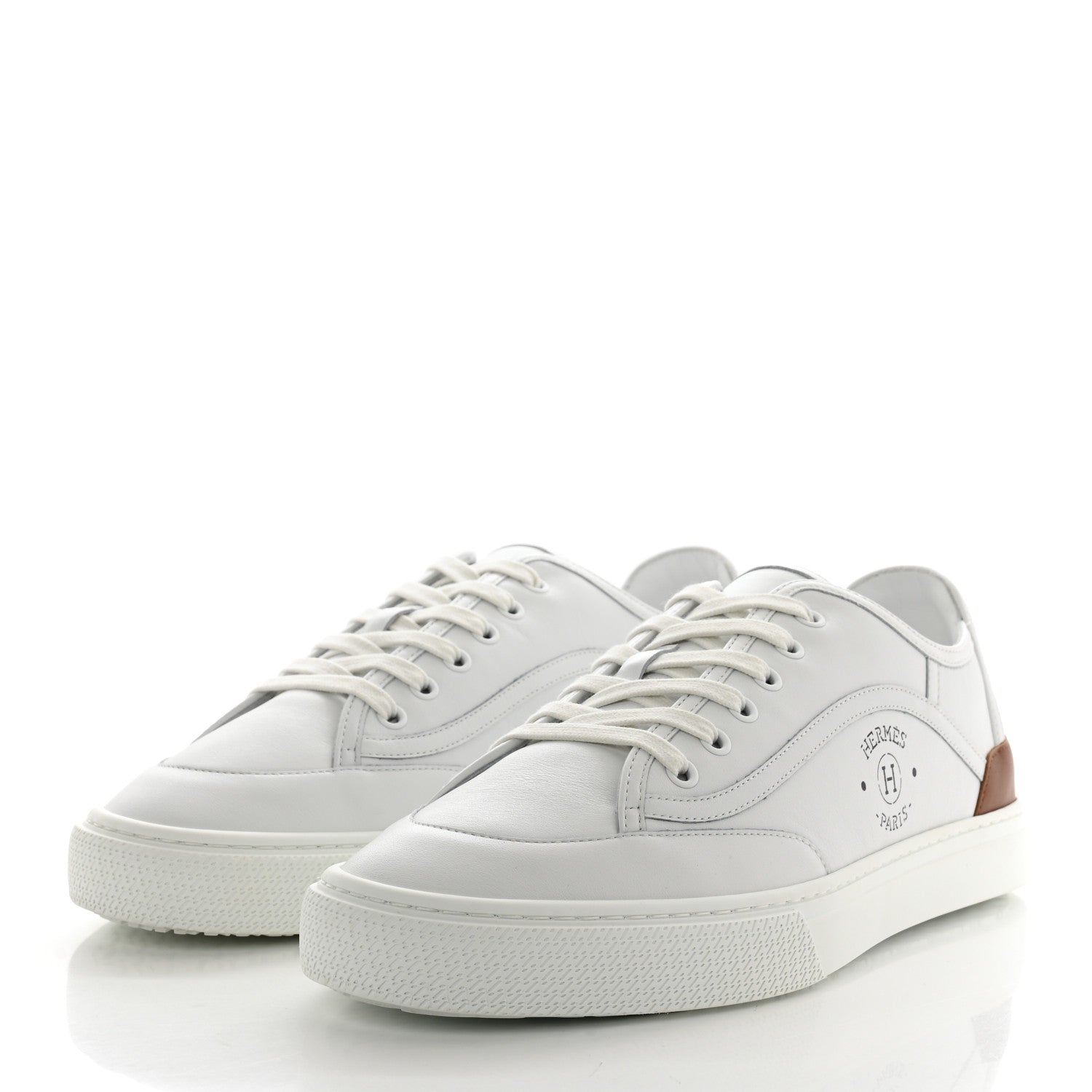 Hermes Calfskin Mens Get Sneakers 42 White 3 of 9