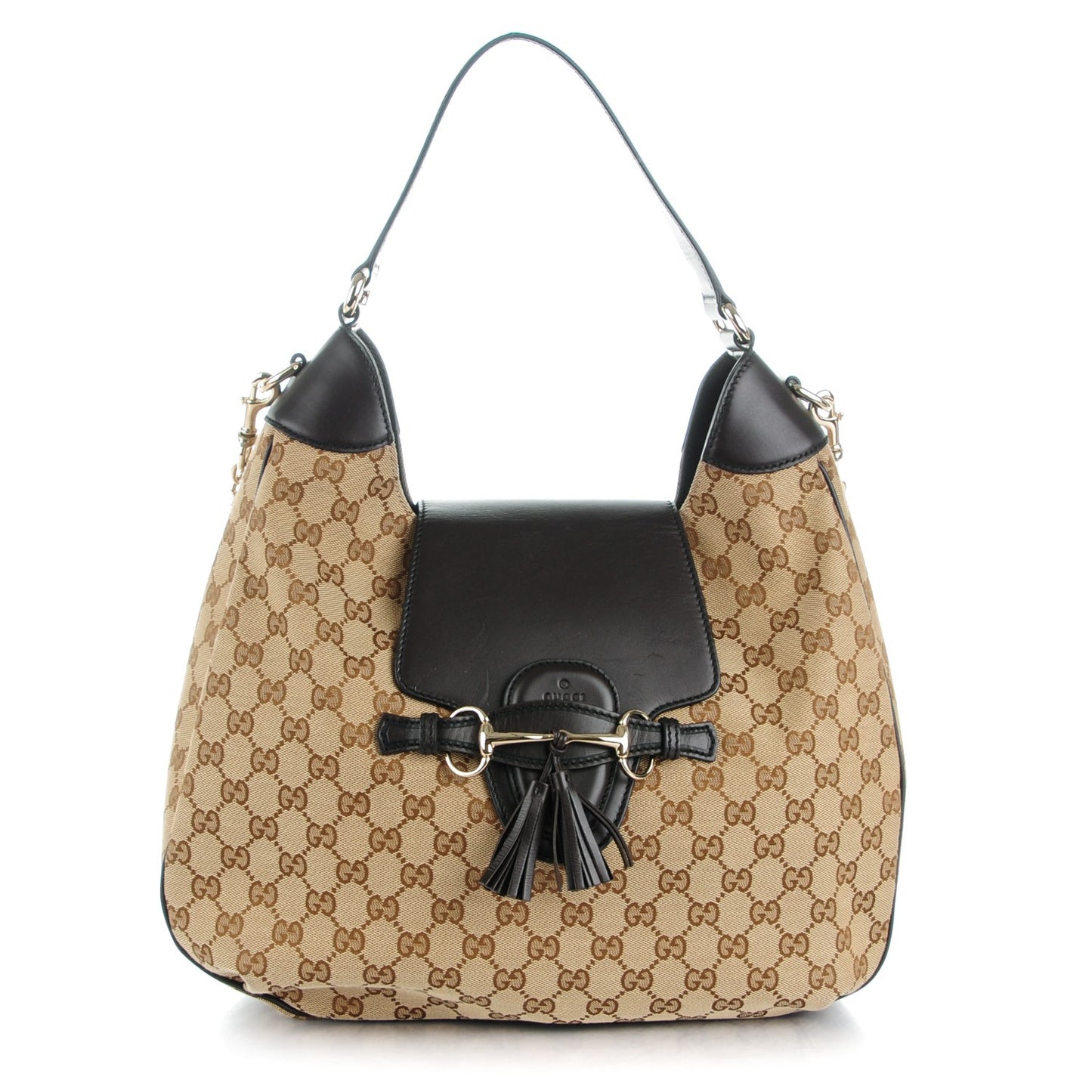 Monogram Margaux Calfskin Medium Emily Hobo Beige Ebony Cocoa