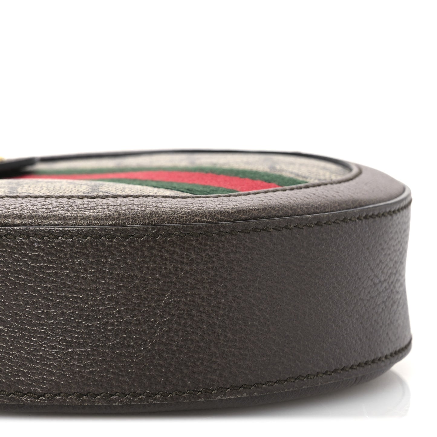 GG Supreme Monogram Web Mini Ophidia Round Shoulder Bag Brown