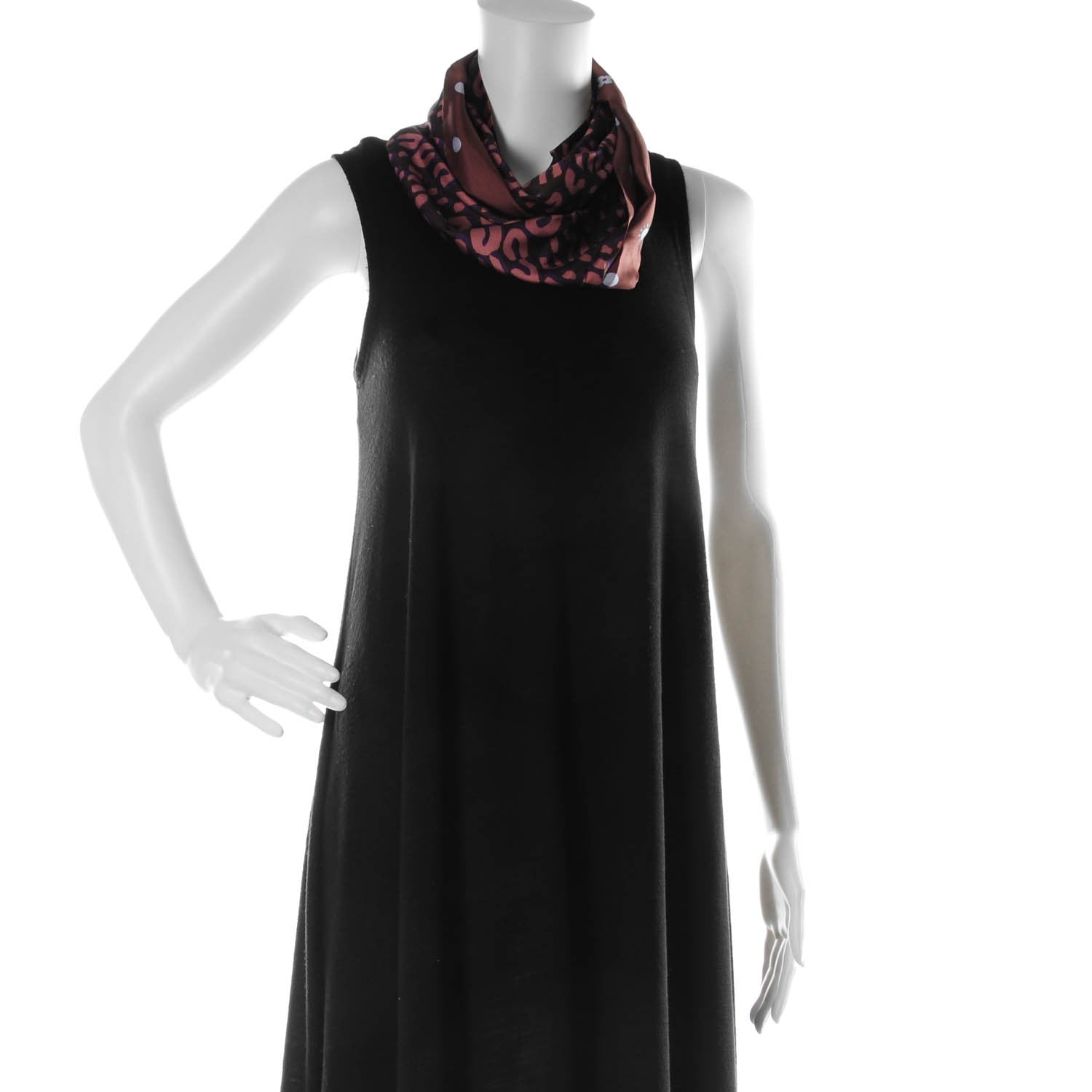 Louis Vuitton Silk Leopard Snood Scarf Mauve 2 of 6