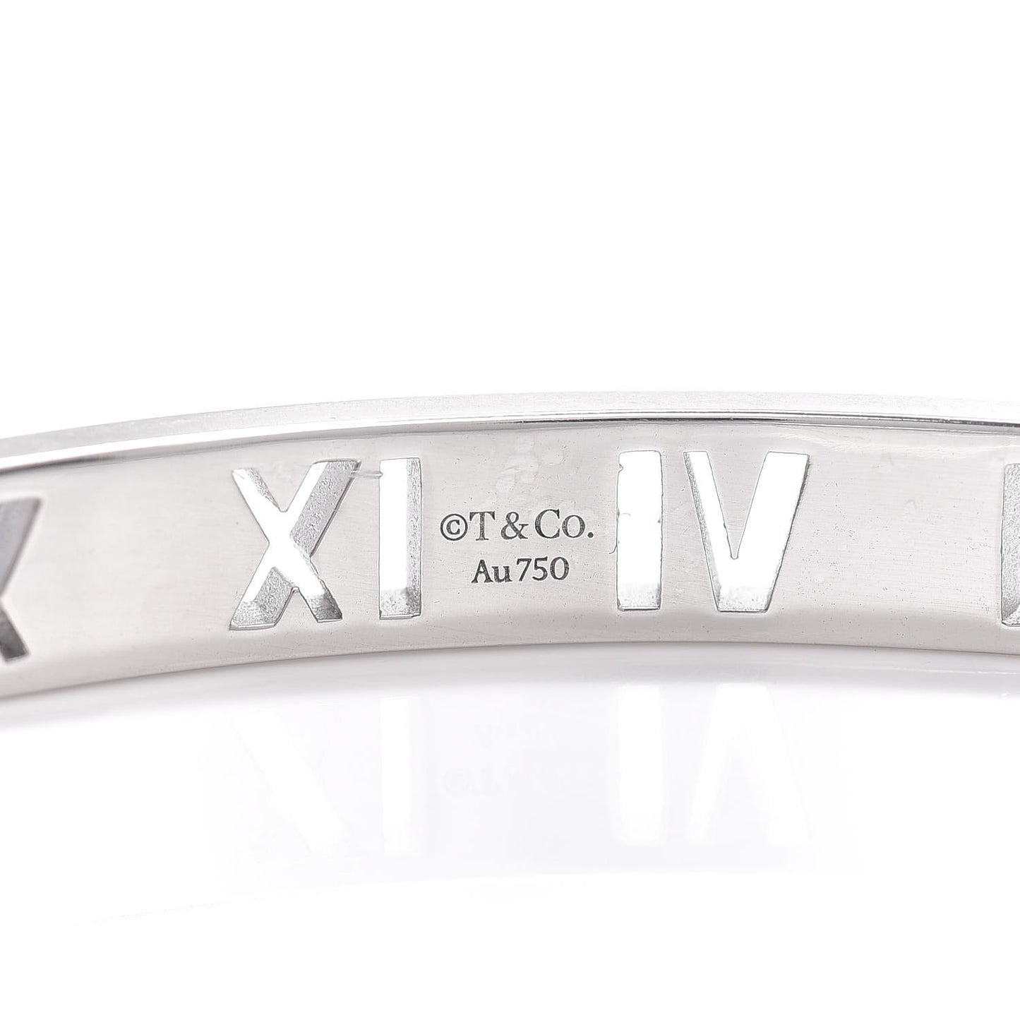 18K White Gold Diamond Atlas Pierced Hinged Bangle Bracelet