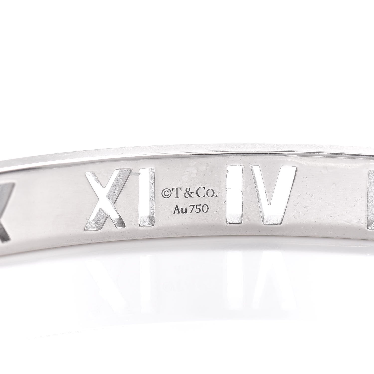 Tiffany 18K White Gold Diamond Atlas Pierced Hinged Bangle Bracelet 4 of 4