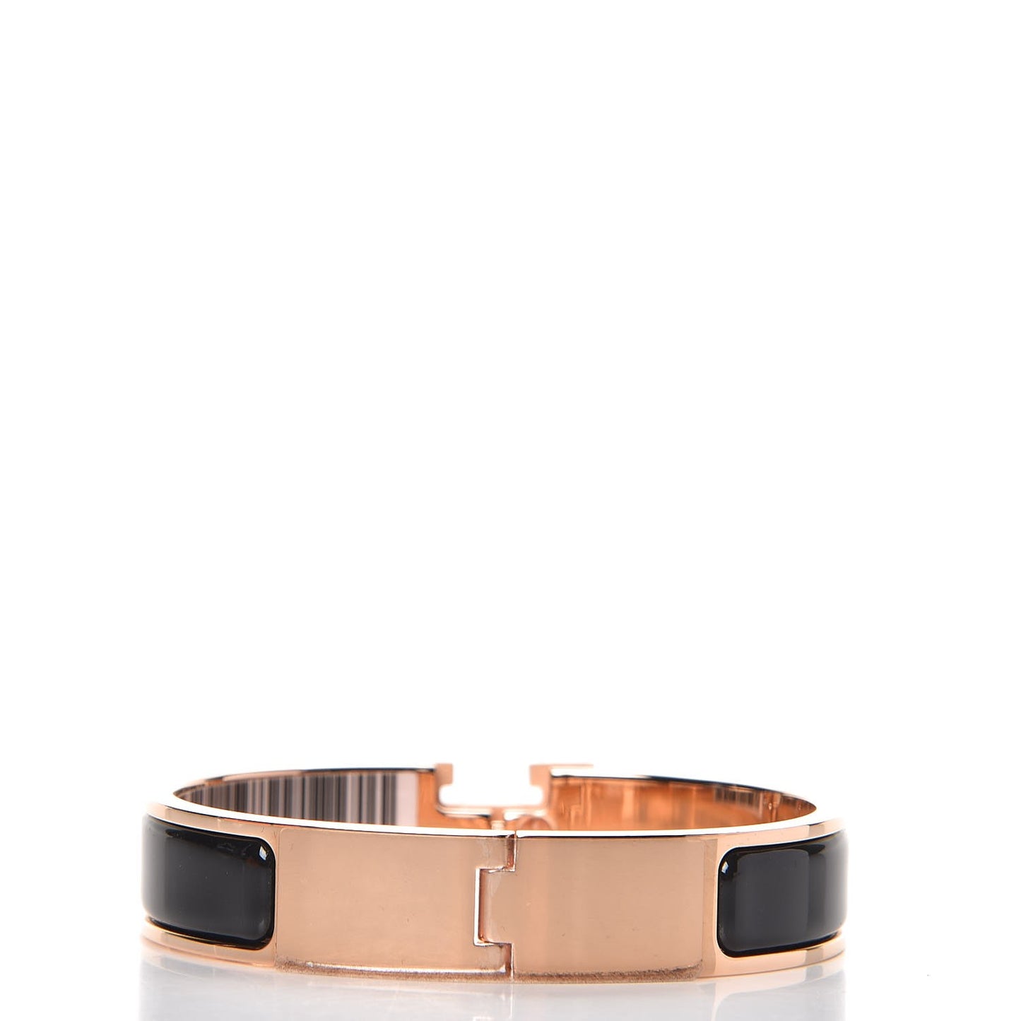 Enamel Narrow Clic Clac H Bracelet PM Black