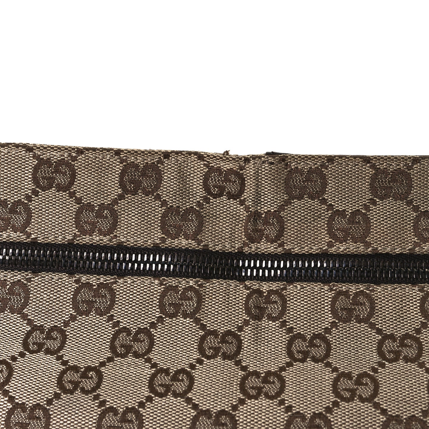 GG Monogram Web Double Pocket Belt Bag Dark Brown