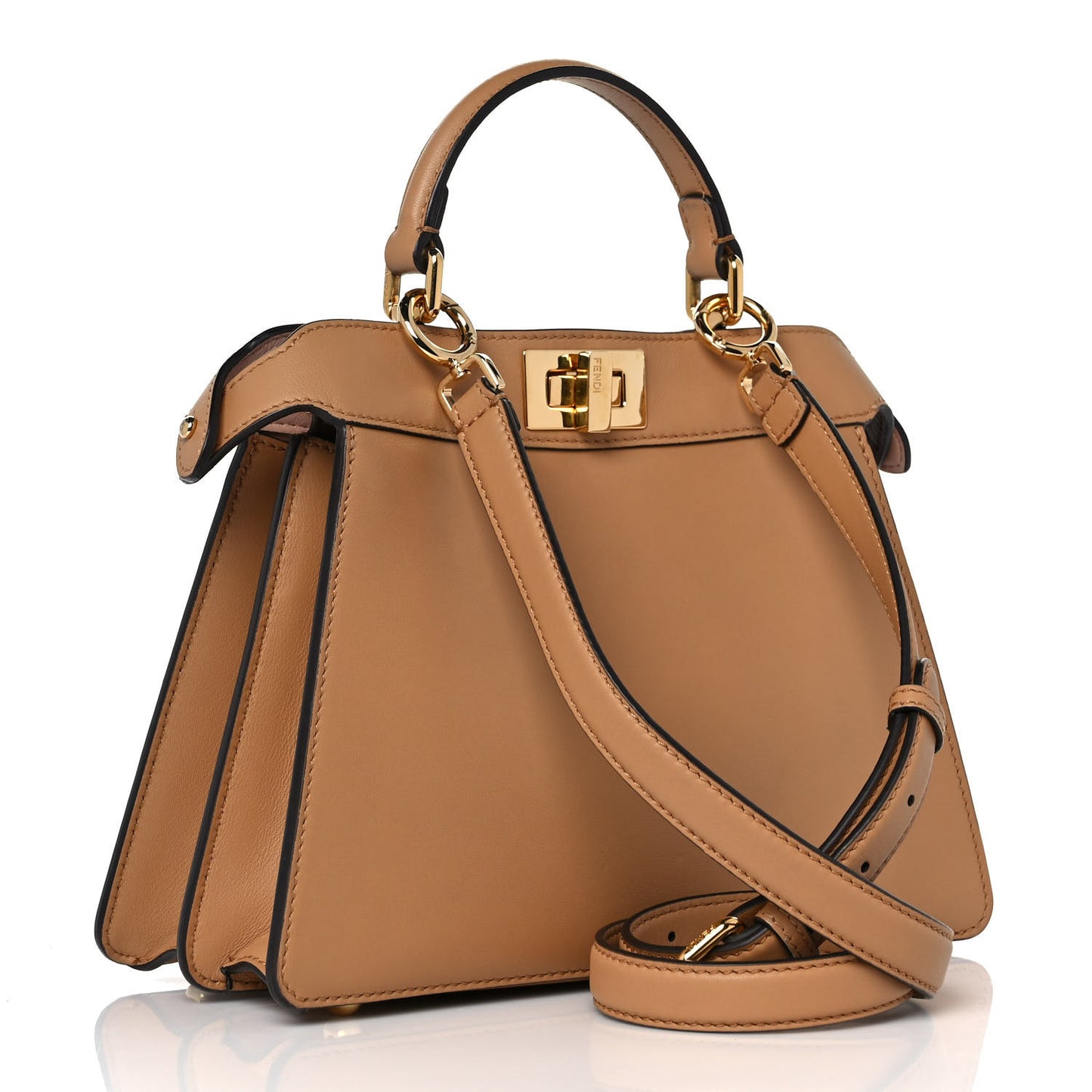 Vitello Seta Nappa Bi-Color Small Peekaboo I SEE U Satchel Miele Scuro Light Rose Ghianda