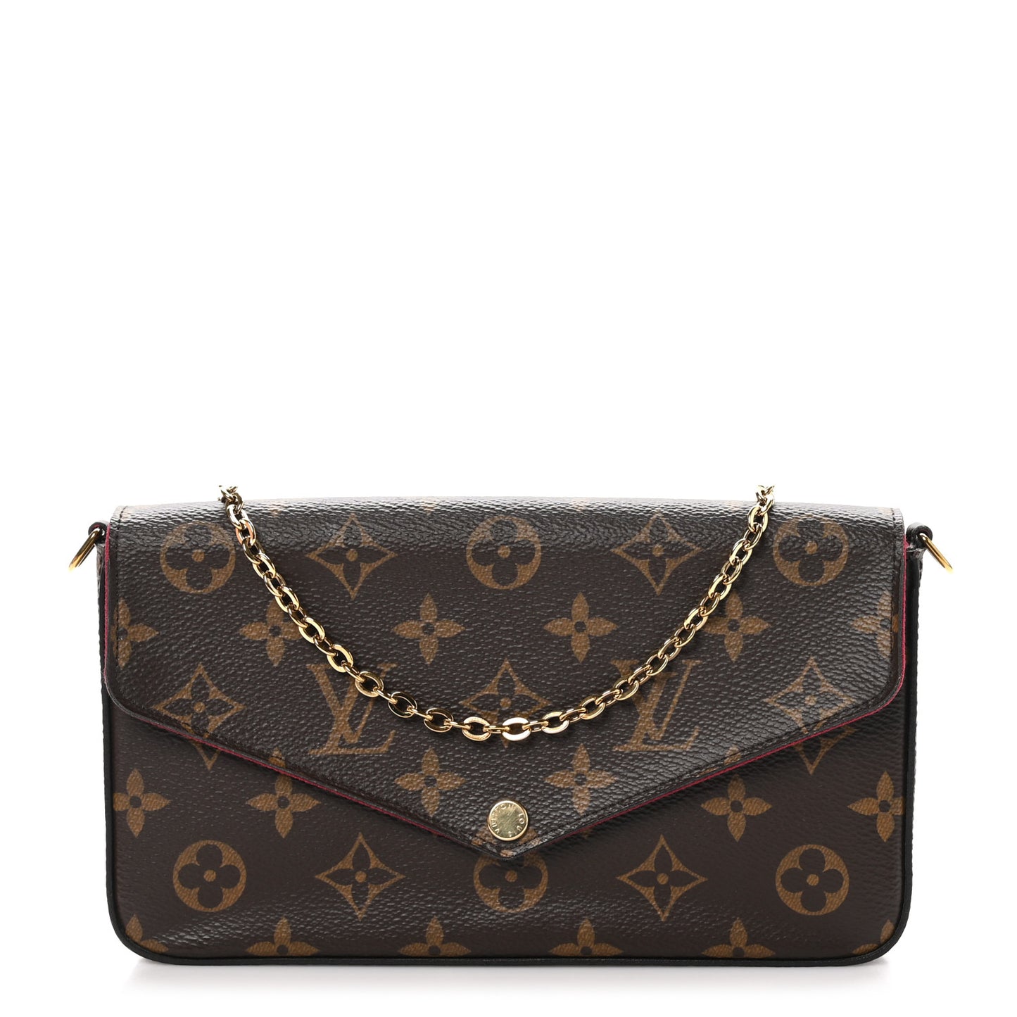 Monogram Pochette Felicie Chain Wallet Fuchsia