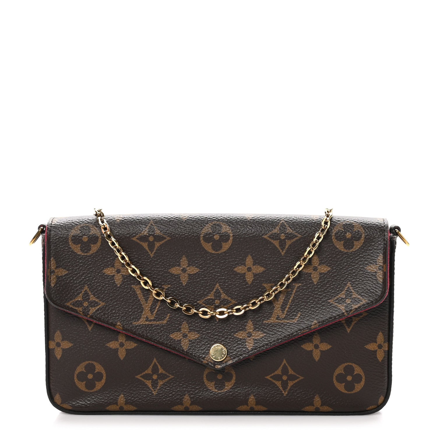 Louis Vuitton Monogram Pochette Felicie Chain Wallet Fuchsia 1 of 10