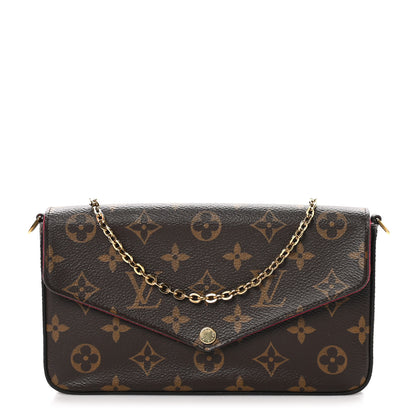 Louis Vuitton Monogram Pochette Felicie Chain Wallet Fuchsia 1 of 10