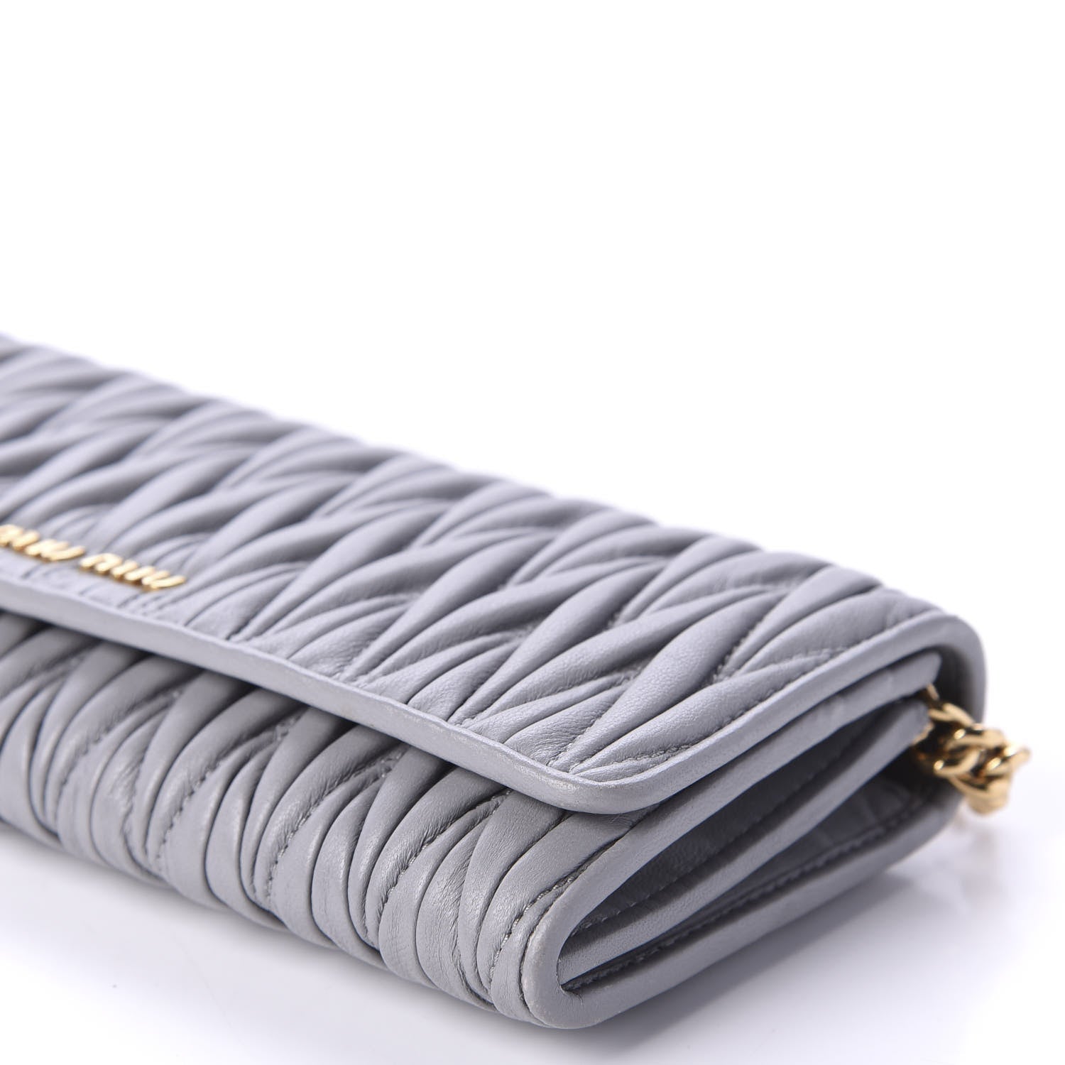 Miu Miu Nappa Matelasse Wallet On Chain Marmo 7 of 11