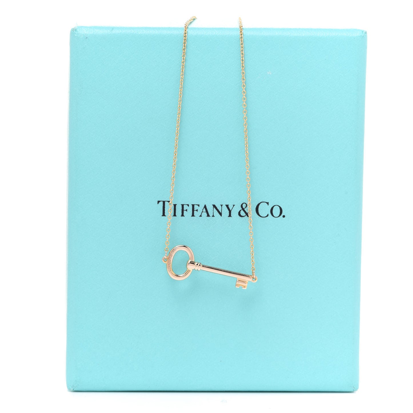 18K Rose Gold Small Oval Key Station Pendant Necklace