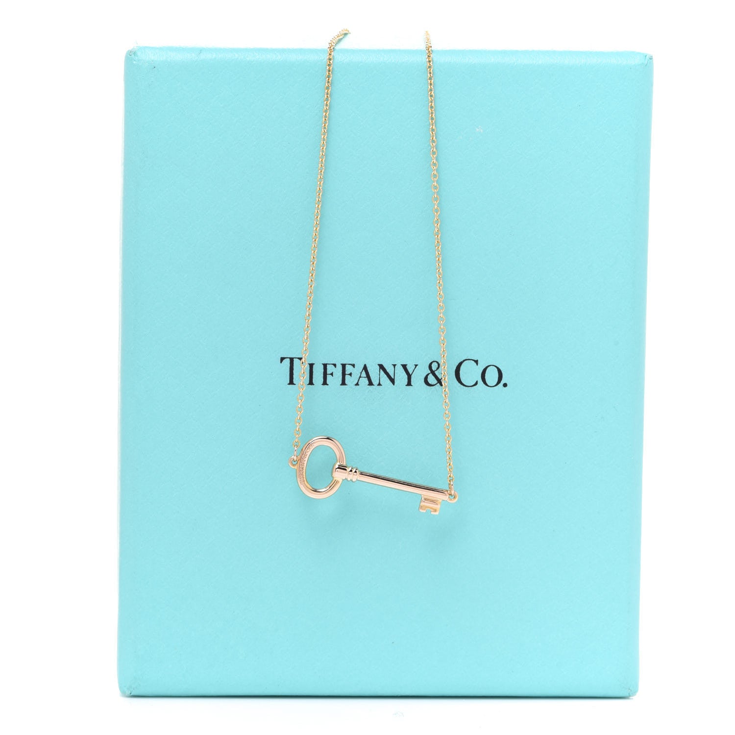 Tiffany 18K Rose Gold Small Oval Key Station Pendant Necklace 10 of 10