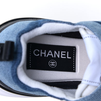 Chanel Denim Suede Calfskin Womens CC Sneakers 36.5 Dark Blue 9 of 9