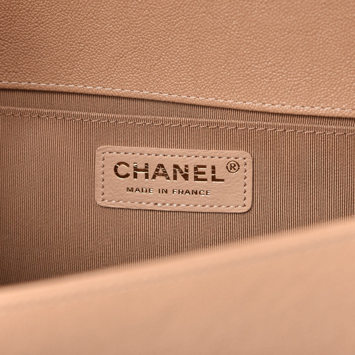 Caviar Quilted Medium Boy Flap Beige