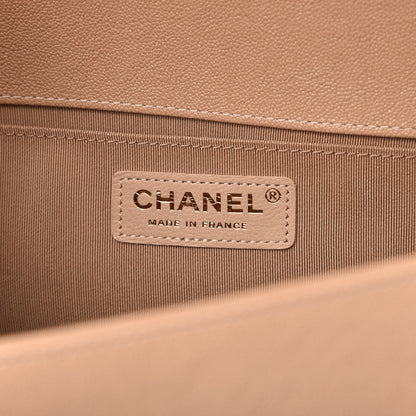 Chanel Caviar Quilted Medium Boy Flap Beige 8 of 10