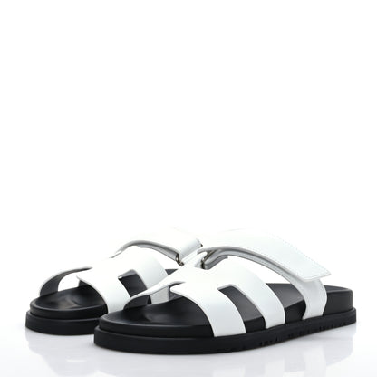 Hermes Calfskin Womens Chypre Sandals 40 White 3 of 9