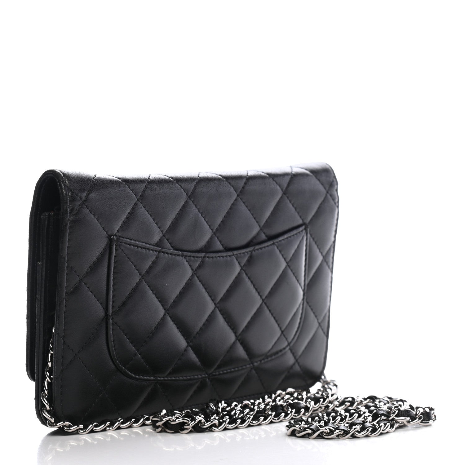 Chanel Lambskin Quilted Wallet On Chain WOC Black 3 of 9