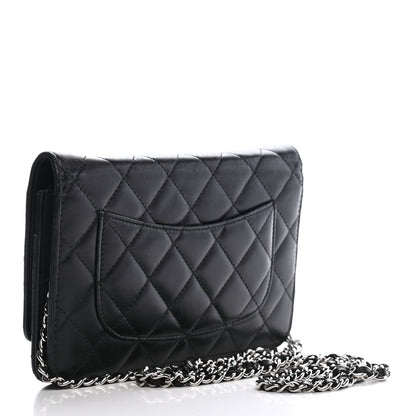 Chanel Lambskin Quilted Wallet On Chain WOC Black 3 of 9