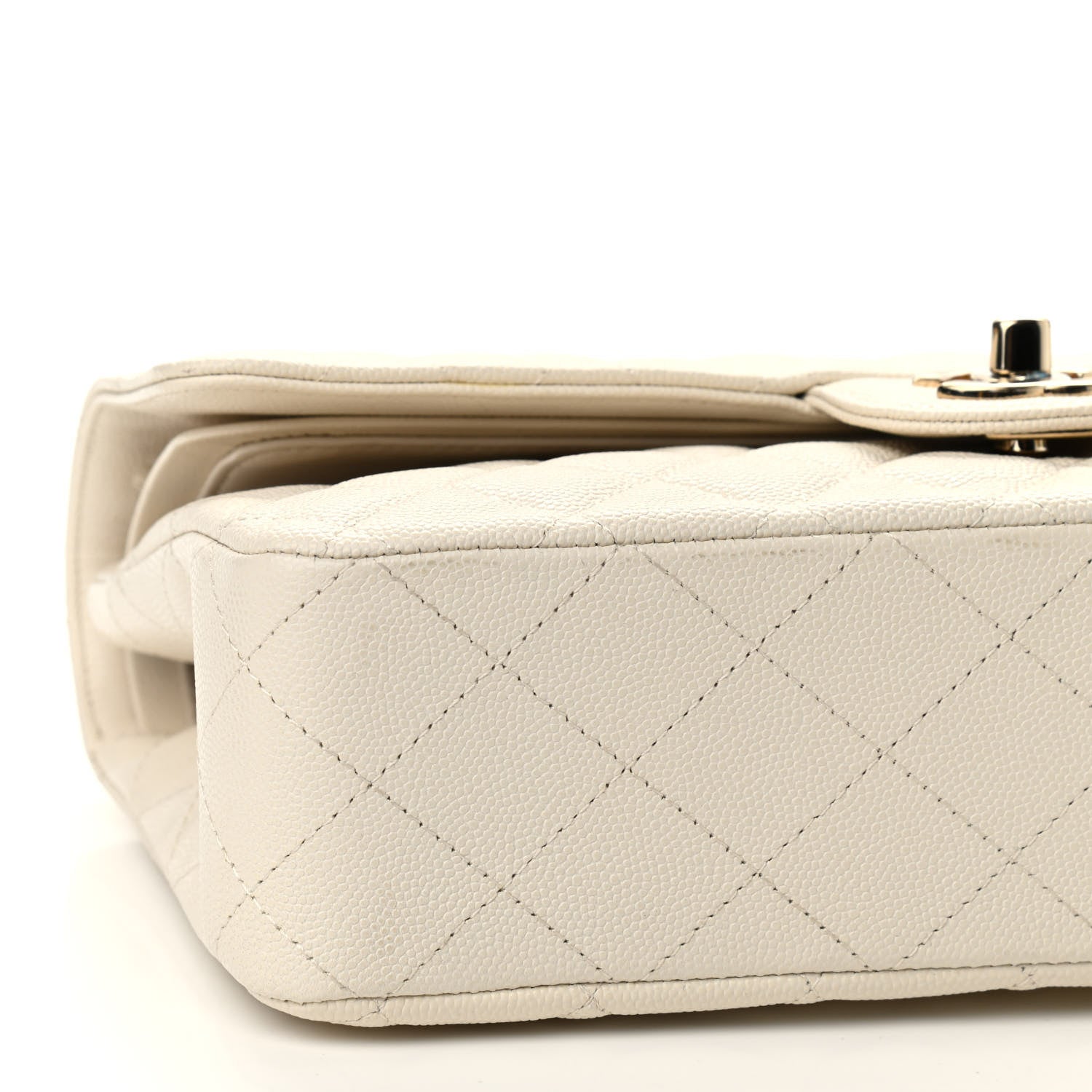 Chanel Caviar Quilted Medium Double Flap White 8 of 9