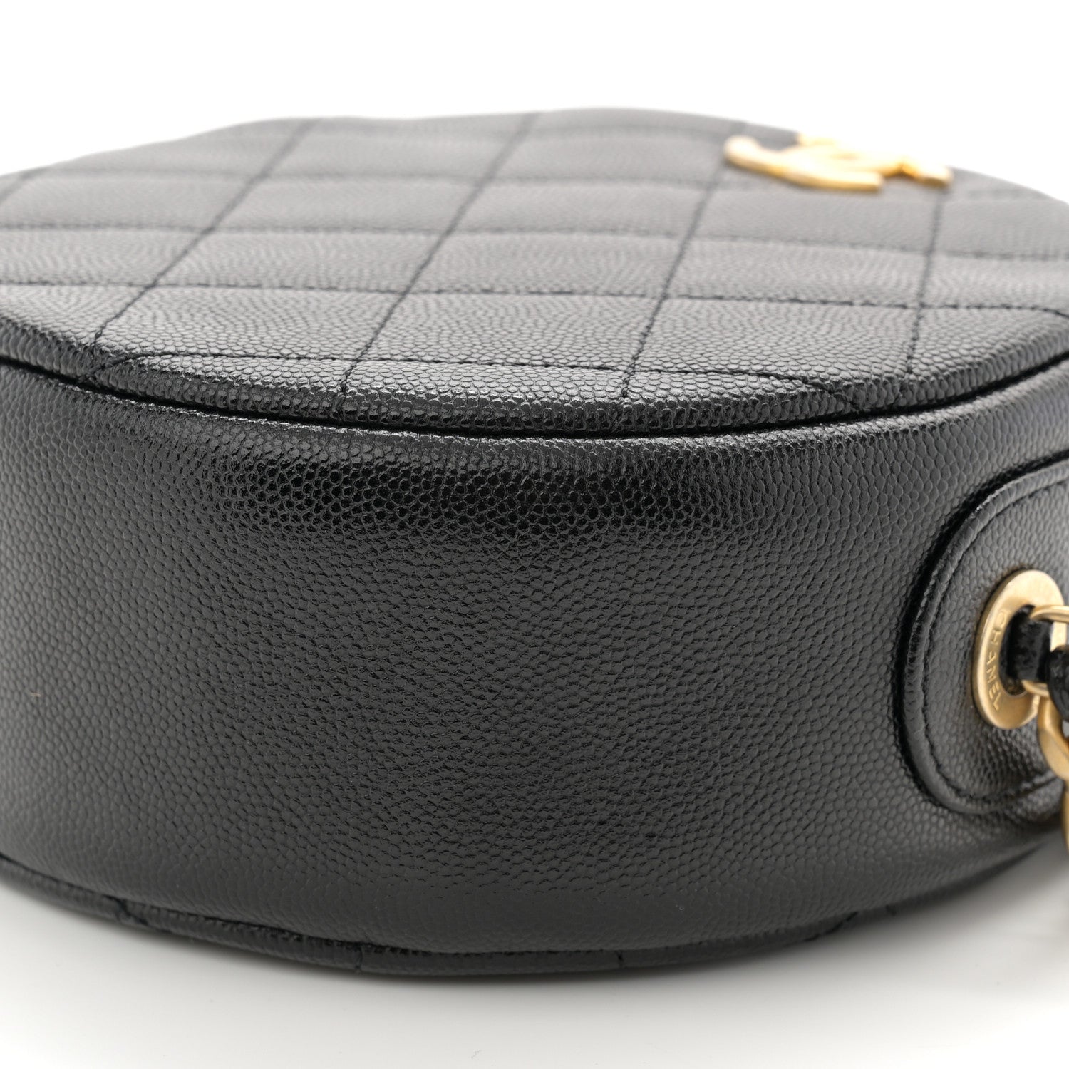 Chanel Caviar Quilted Small Round Bag With Chain Black 9 of 10