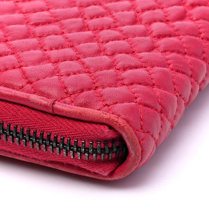 Bottega Veneta Nappa Bubble Quilted Zip Around Wallet Fuchsia 6 of 6