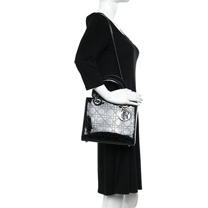 Christian Dior Patent Cannage Stitched Medium Lady Dior Black 2 of 10