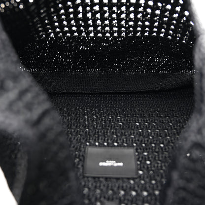 Saint Laurent Raffia Monogram Le 5 A 7 Medium Tote Black 5 of 10