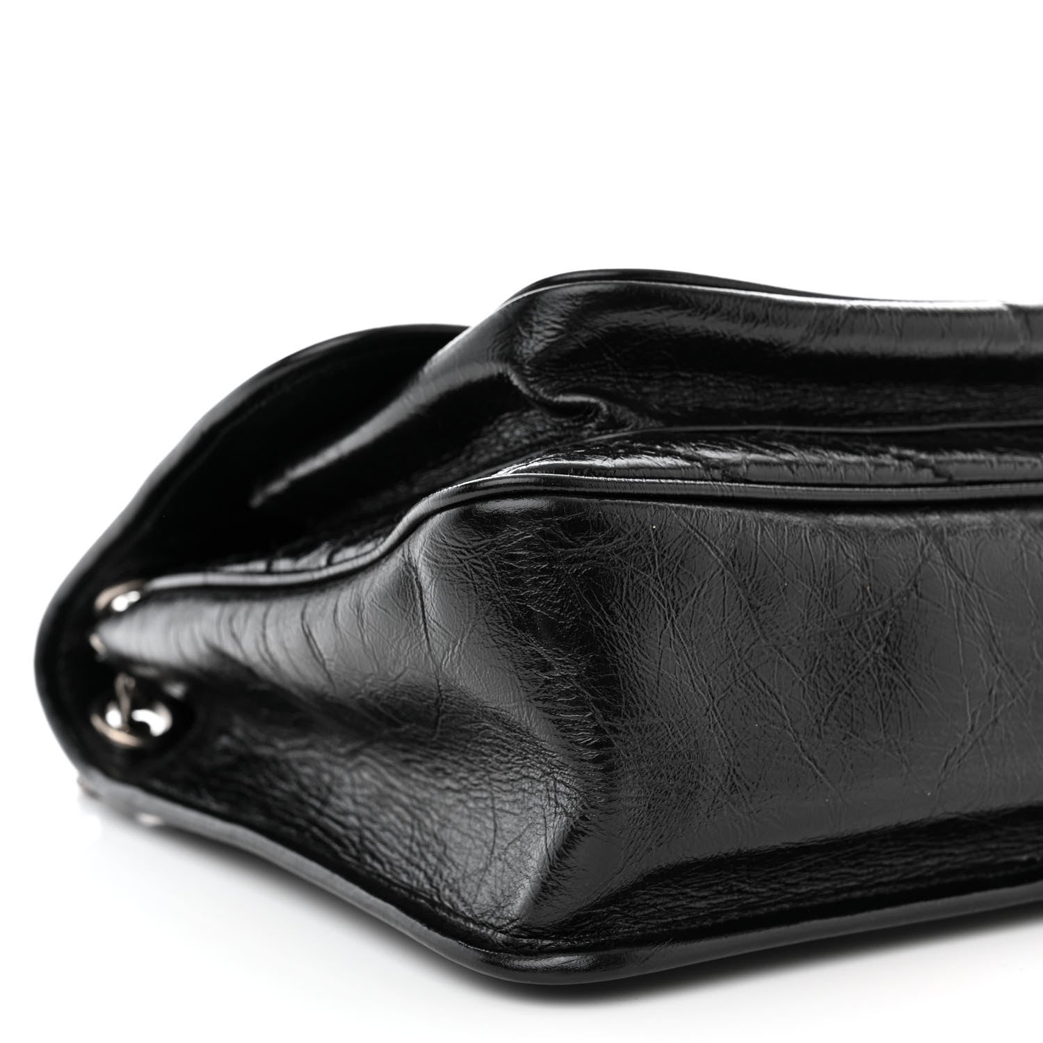 Saint Laurent Crinkled Calfskin Matelasse Monogram Medium Niki Chain Satchel Black 9 of 11