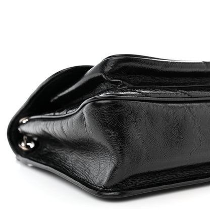 Saint Laurent Crinkled Calfskin Matelasse Monogram Medium Niki Chain Satchel Black 9 of 11