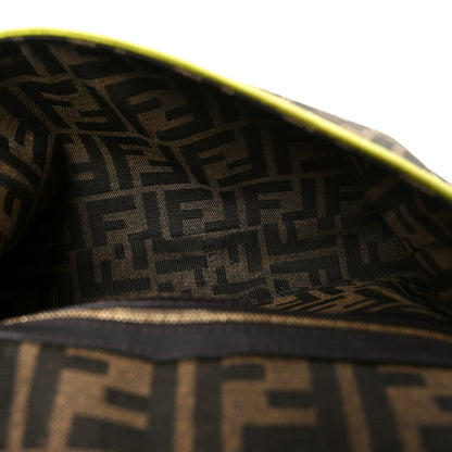 Fendi Fabric Jacquard FF 1974 Large Baguette Tobacco Moro Giallo Fluo 5 of 11