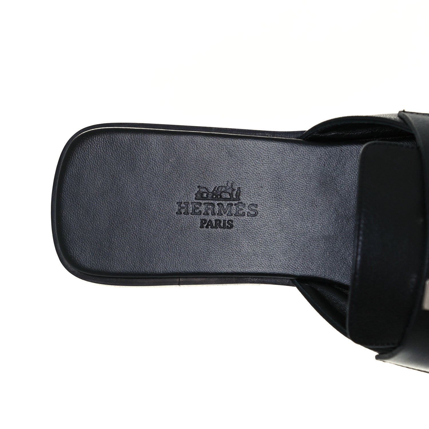 Hermes Goatskin Auteuil Sandals 37 Black 9 of 11