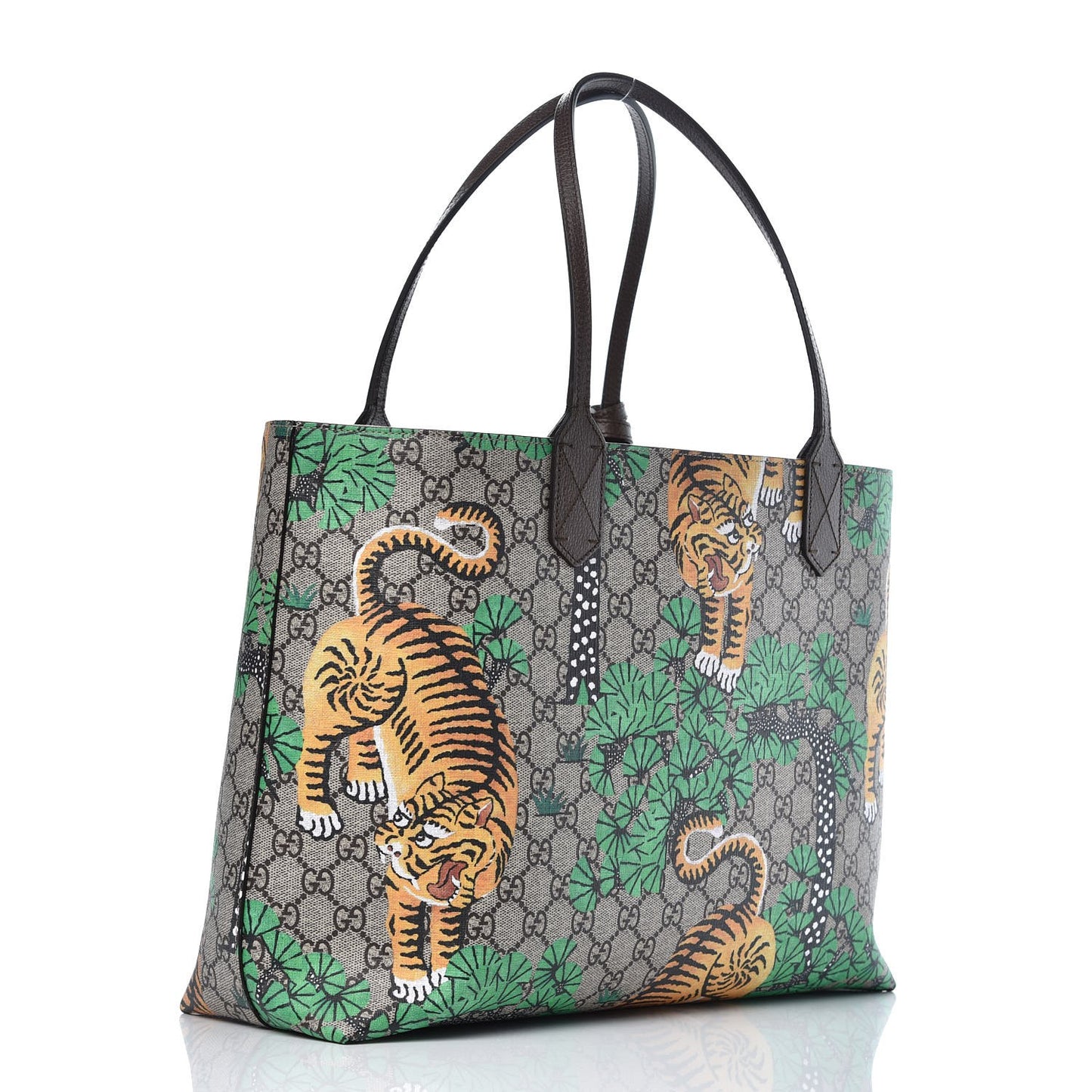 GG Supreme Monogram Bengal Medium Shopping Tote Beige Yard