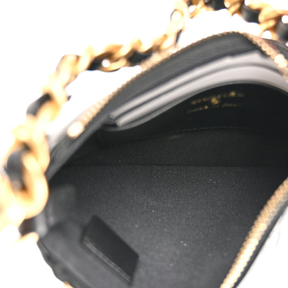 Chanel Shiny Crumbled Lambskin Quilted Round Small CC Hobo Black 5 of 11