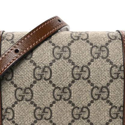 Gucci GG Supreme Monogram Mini Horsebit 1955 Crossbody Bag Beige Brown Sugar 8 of 10