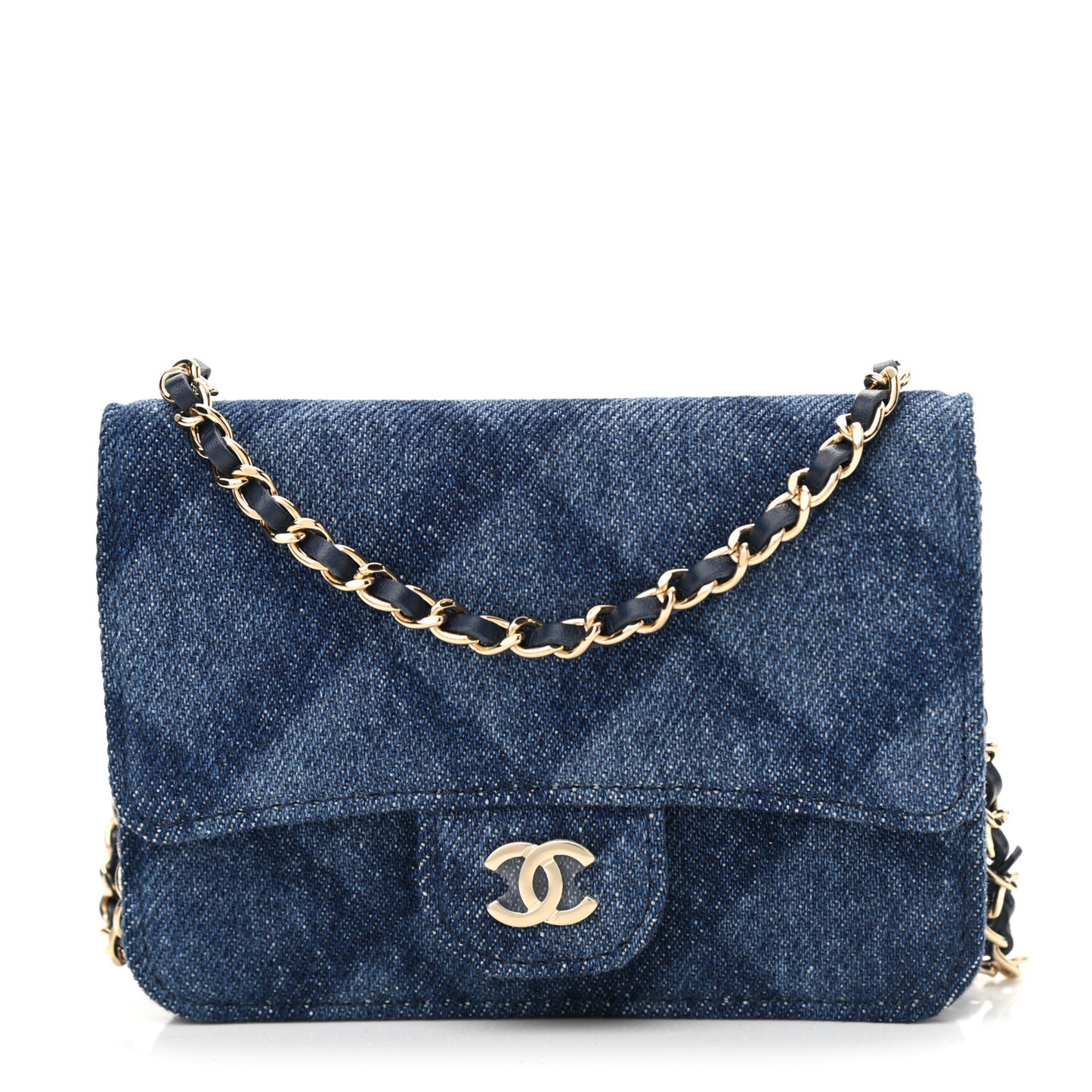 Denim Printed Belt Bag Dark Blue