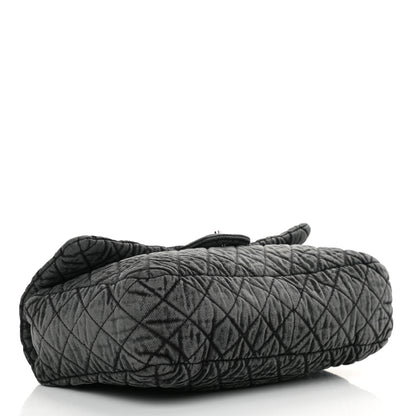 Chanel Denim Quilted Denimpression Flap Grey Black 4 of 11