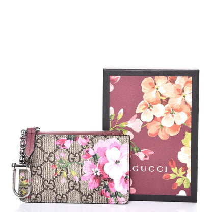 Gucci GG Supreme Monogram Blooms Key Ring Coin Case Beige Multicolor Dry Rose 7 of 7
