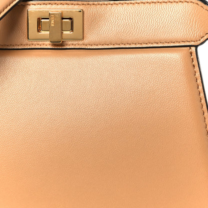 Fendi Shiny Nappa Petite Peekaboo I SEE U Satchel Miele Scuro 10 of 12