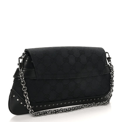 Gucci Monogram Studded Horsebit Clutch Black 3 of 10