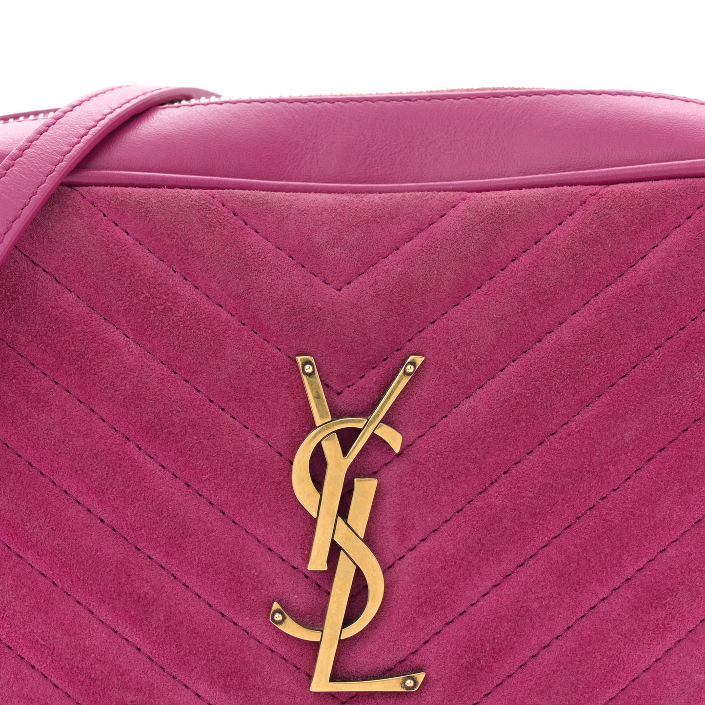 Suede Matelasse Monogram Lou Camera Bag Rose